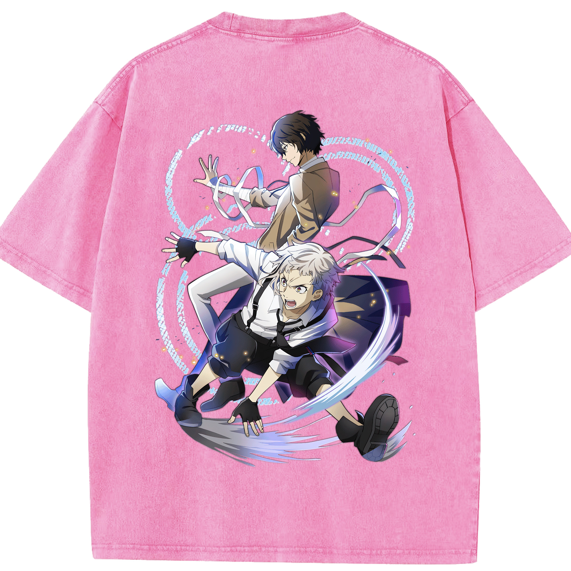 （画像用） 文豪ストレイドッグス Bungo Stray Dogs 綿100% ヴィンテージ風 半袖Tシャツ（背面プリント）